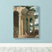 Landschap met ruïnes en een herder canvas afdruk (Insitu (Houten vloer))