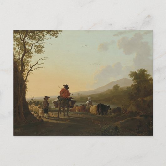 Landschap met Rundveer en Shepherd Briefkaart (Voorkant)