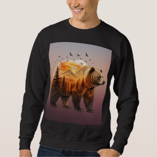 Landschap met rustieke grizzlybeer trui
