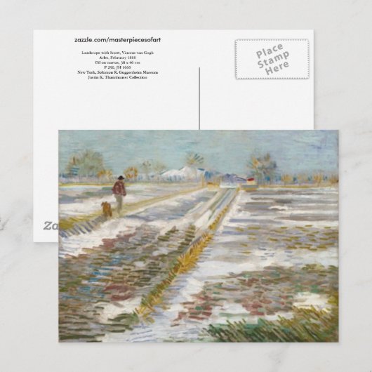 Landschap met sneeuw, Van Gogh Fine Art Briefkaart (Voorkant / Achterkant)