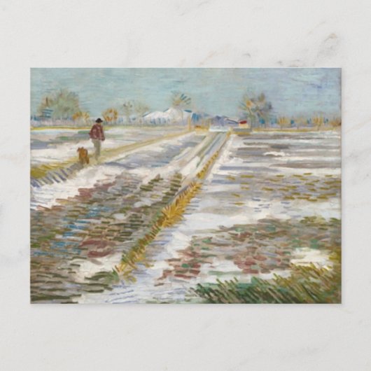 Landschap met sneeuw, Van Gogh Fine Art Briefkaart (Voorkant)