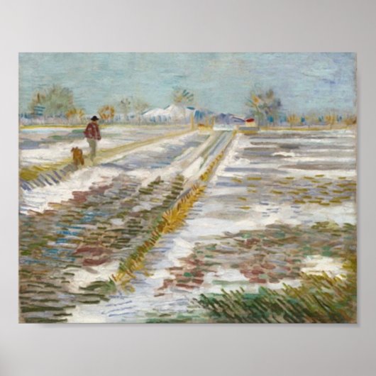 Landschap met sneeuw, Vincent van Gogh Poster (Voorkant)