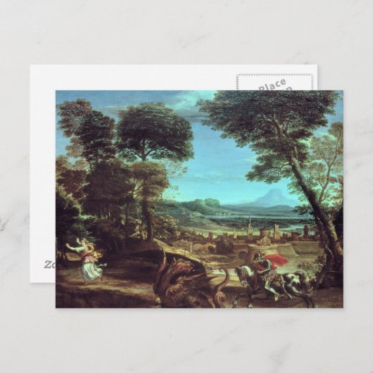 Landschap met St.George en de Draak, c.1610 Briefkaart (Voorkant / Achterkant)