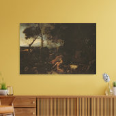 Landschap met St. Jerome Canvas Afdruk (Insitu (Woonkamer))