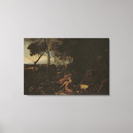 Landschap met St. Jerome Canvas Afdruk (Voorkant)