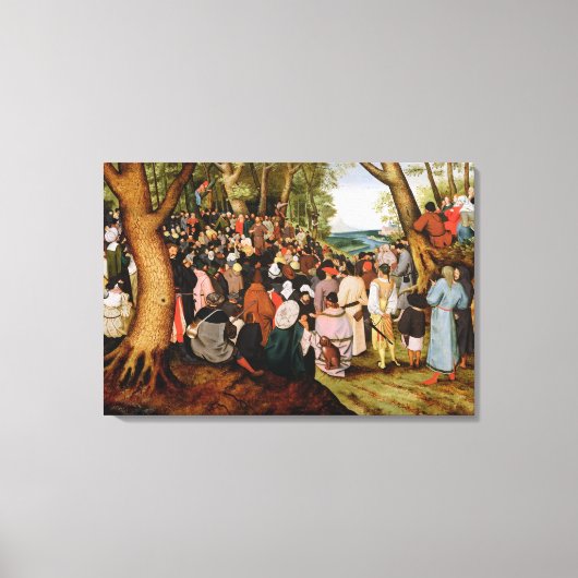 Landschap met St. John de Baptist Preaching Canvas Afdruk (Voorkant)