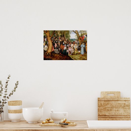 Landschap met St. John de Baptist Preaching Poster (Keuken)