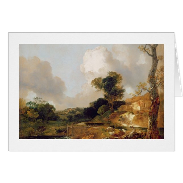 Landschap met Stream en Weir (olie op canvas) (Voorkant Horizontaal)