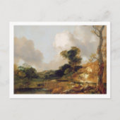 Landschap met Stream en Weir (olie op canvas) Briefkaart (Voorkant)