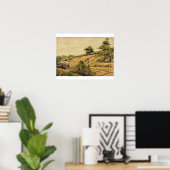 Landschap met trein, 1854 (m/c en potlood op papie poster (Thuiskantoor)