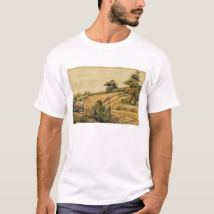 Landschap met trein, 1854 (m/c en potlood op papie t-shirt