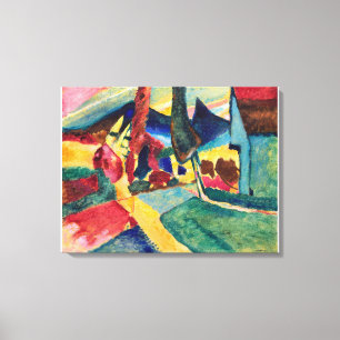 Landschap met twee Poplars Wassily Kandinsky Canvas Afdruk