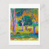 Landschap met varkens en paarden, Gauguin Briefkaart (Voorkant)
