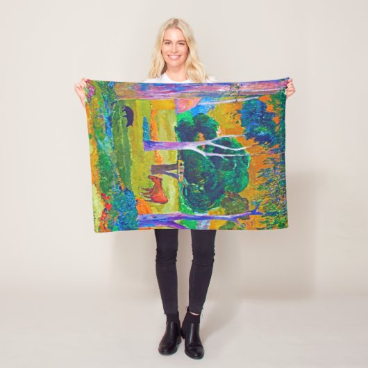 Landschap met varkens en paarden, Gauguin Fleece Deken (In situ)