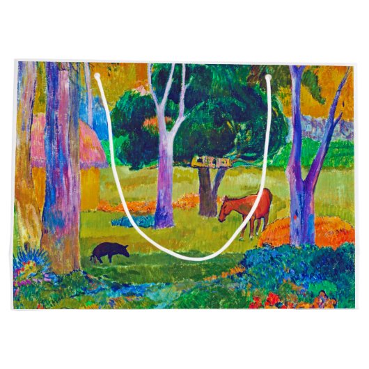 Landschap met varkens en paarden, Gauguin Groot Cadeauzakje (Achterkant)