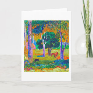 Landschap met varkens en paarden, Gauguin Kaart
