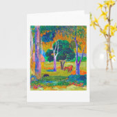 Landschap met varkens en paarden, Gauguin Kaart (Gele Bloem)