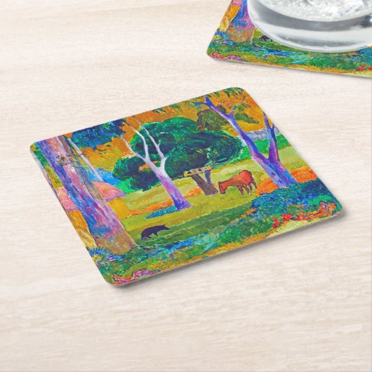 Landschap met varkens en paarden, Gauguin Kartonnen Onderzetters (Schuin)