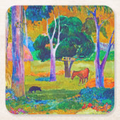 Landschap met varkens en paarden, Gauguin Kartonnen Onderzetters (Voorkant)