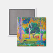 Landschap met varkens en paarden, Gauguin Magneet (Voorkant / Achterkant)