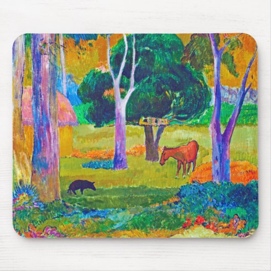 Landschap met varkens en paarden, Gauguin Muismat (Voorkant)