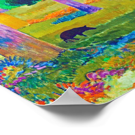 Landschap met varkens en paarden, Gauguin Poster (Hoek)