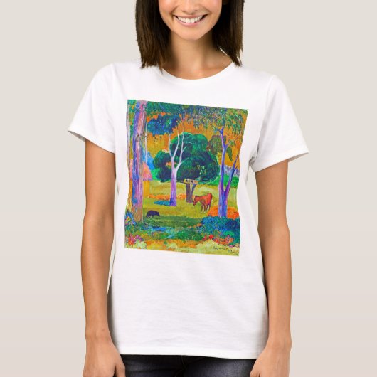 Landschap met varkens en paarden, Gauguin T-shirt (Voorkant)