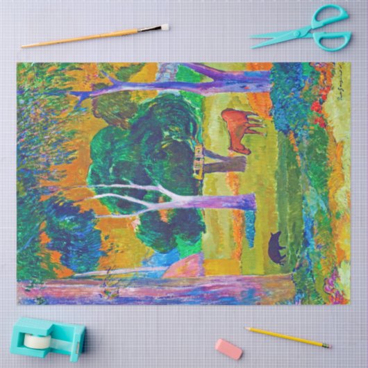 Landschap met varkens en paarden, Gauguin Tissuepapier (Craft)