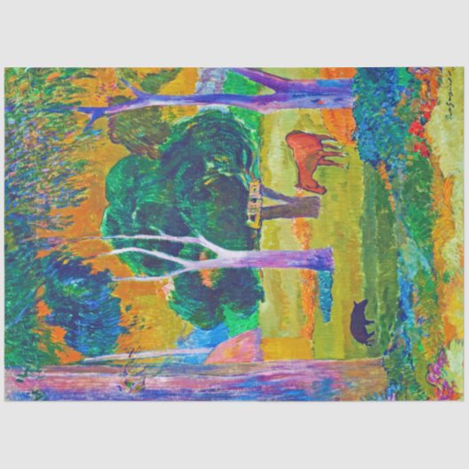 Landschap met varkens en paarden, Gauguin Tissuepapier (Voorkant)