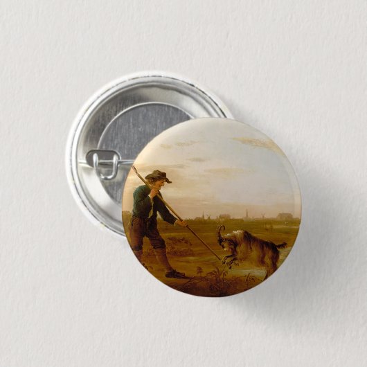 Landschap met vee Aelbert Cuyp Ronde Button 3,2 Cm (Voorkant /achterkant)