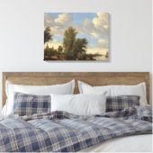 Landschap met veerboot, 1649 (olie op doek) canvas afdruk (Insitu (Slaapkamer))