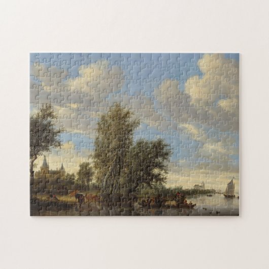 Landschap met veerboot, 1649 (olie op doek) legpuzzel (Horizontaal)