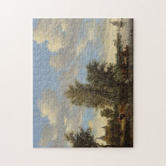 Landschap met veerboot, 1649 (olie op doek) legpuzzel (Verticaal)