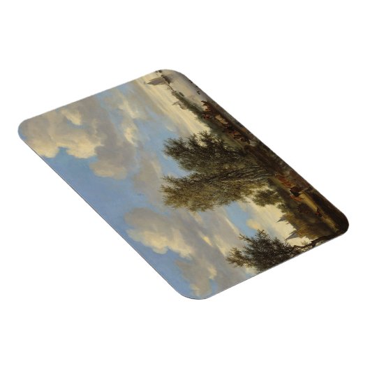 Landschap met veerboot, 1649 (olie op doek) magneet (Rechterzijde)