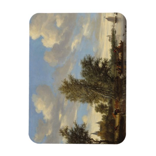 Landschap met veerboot, 1649 (olie op doek) magneet (Verticaal)