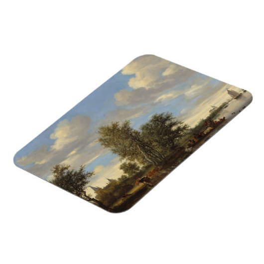 Landschap met veerboot, 1649 (olie op doek) magneet (Linkerzijde)