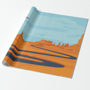 landschap met verlaten dal, bergen, donker w cadeaupapier