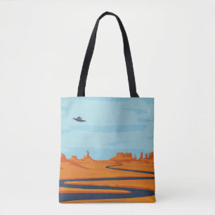 landschap met verlaten dal, bergen, donker w tote bag