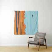 landschap met verlaten dal, bergen, donker w wandkleed (In Situ (horizontaal))