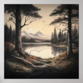 Landschap met vintage stijl poster (Voorkant)