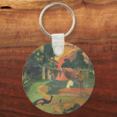 Landschap met voetgangers door Paul Gauguin Sleutelhanger (Voorkant)