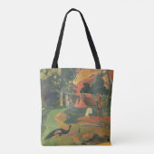 Landschap met voetgangers door Paul Gauguin Tote Bag (Achterkant)