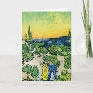 Landschap met wandelend paar van Vincent van Gogh Kaart