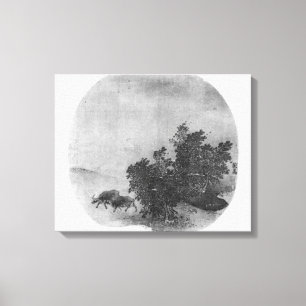Landschap met waterbuffel, Song Dynasty Canvas Afdruk