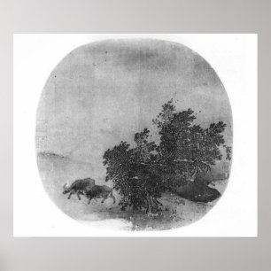 Landschap met waterbuffel, Song Dynasty Poster
