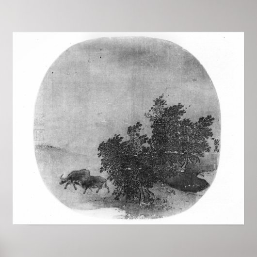 Landschap met waterbuffel, Song Dynasty Poster (Voorkant)