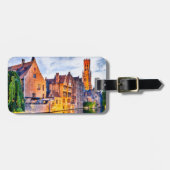 Landschap met waterkanaal in Brugge Bagagelabel (Voorkant horizontaal)
