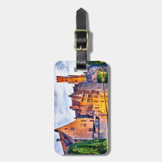 Landschap met waterkanaal in Brugge Bagagelabel (Voorkant verticaal)