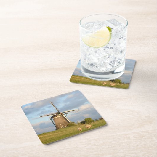 Landschap met windmolen en schapen kartonnen onderzetters (Insitu)