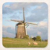 Landschap met windmolen en schapen kartonnen onderzetters (Voorkant)